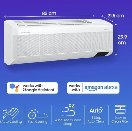 Samsung 1.5 Ton 3 Star Wind-Free Technology Inverter Split AC (Copper, Convertible 5-in-1 Cooling Mode, Anti-bacterial Filter, 2023 Model AR18CYLAMWK White) - Image 4